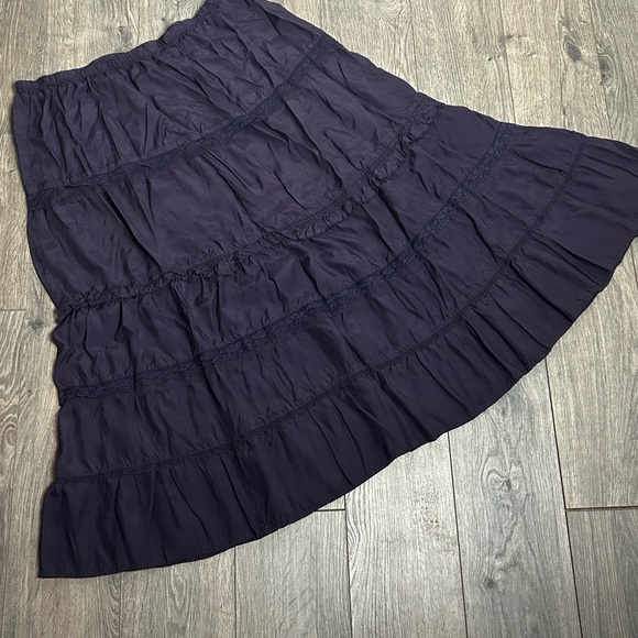 Sold! Dark purple maxi skirt with lace trim and ruffles #gothic #whimsygoth - Picture 3 of 5